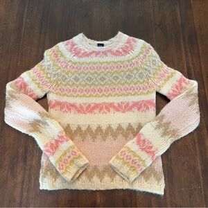 Vintage Gap Women’s Wool Mohair Blend Fair Isle Nordic Crewneck Sweater Size S